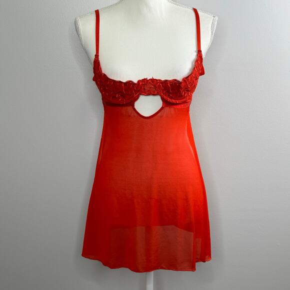Gothic red mesh lingerie nightie size S - Picture 1 of 6